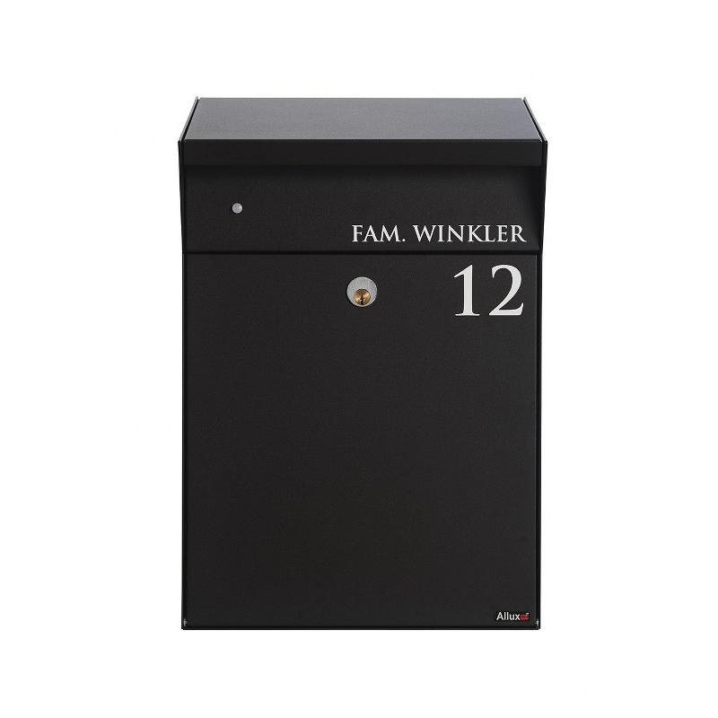 Brievenbus met LED-verlichting Allux Bjorn Zwart