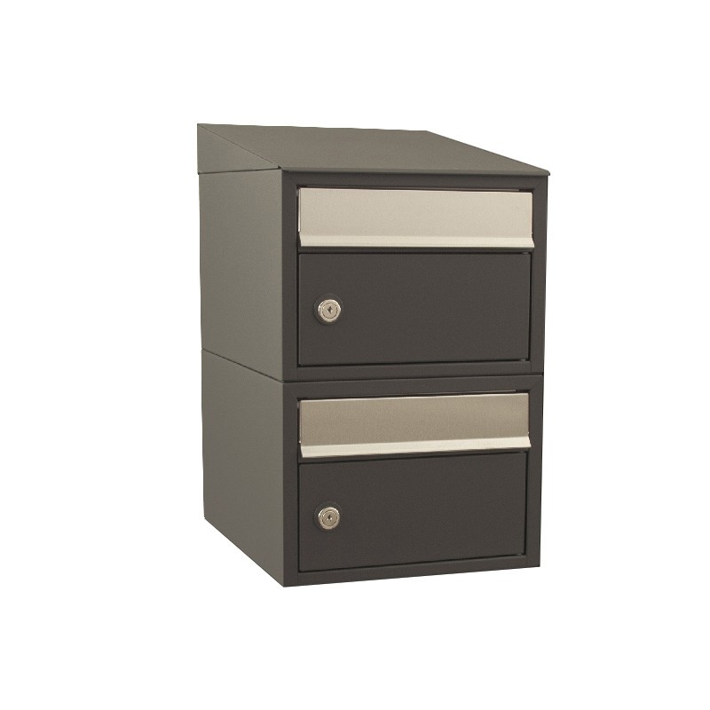 Brievenbus Brick 2-hoog met dak antraciet