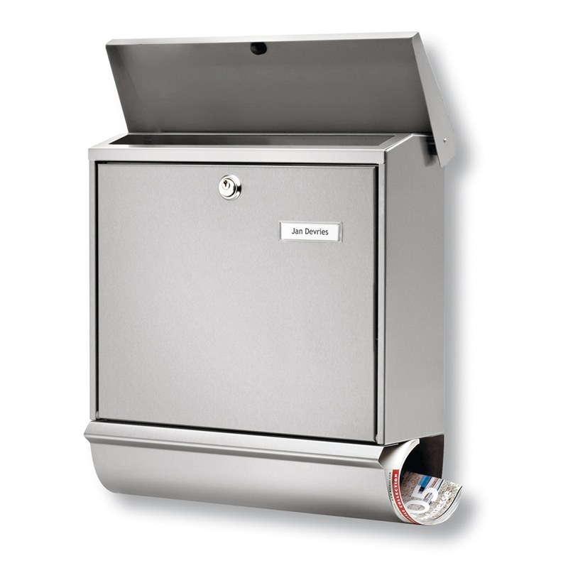 Burg Wächter Brievenbus Comfort Set Krantenvak RVS met Lampje