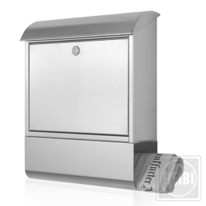 Heibi rvs brievenbus met krantenrol 43802